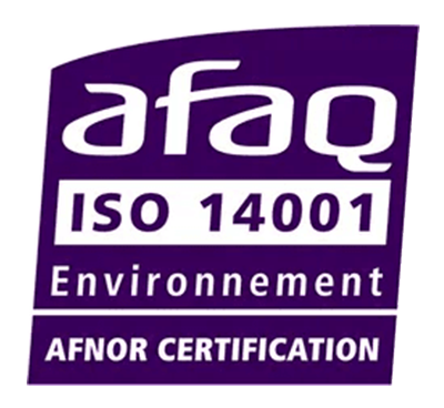 Questa immagine rappresenta la certificazione Afnor iso 14001 